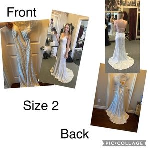 White sequin prom dress